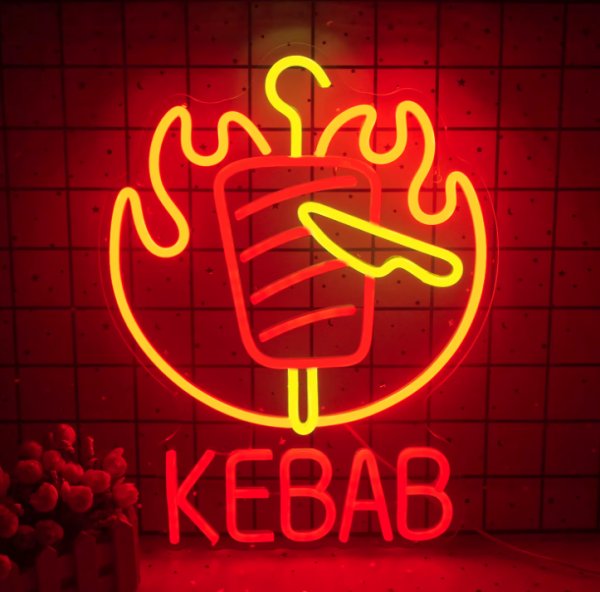 Kebab LED Leucht reklame Acryl handgemachte LED Licht Neon für Schaufenster Store Display Bier Bar Nachtclub Party Wand dekor Licht - Image 4